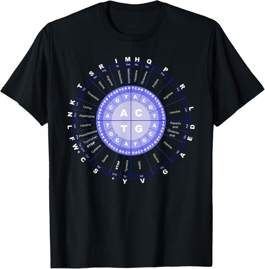 Amino Acid Wheel Science DNA Genetics Scientist Gift T-Shirt - T-Shirt | Black