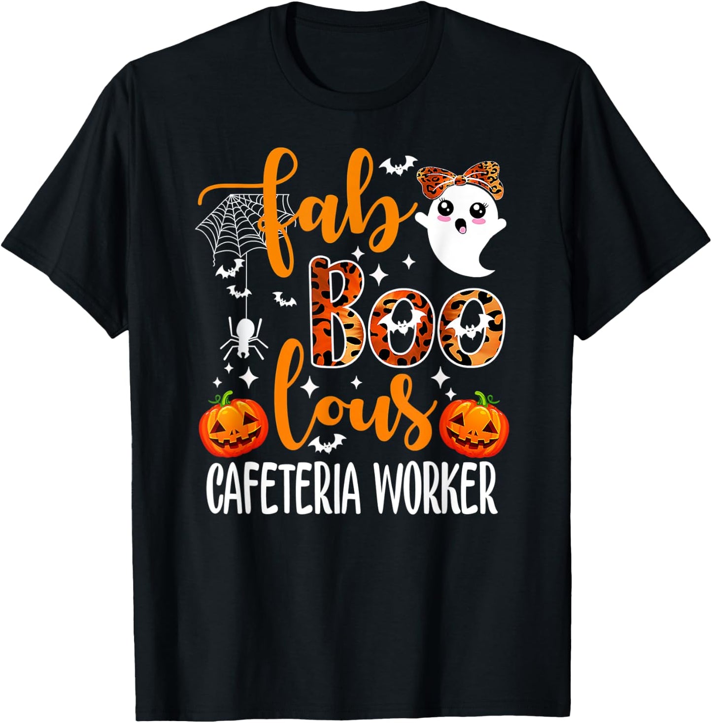Faboolous CAFETERIA WORKER Spooky Teacher Halloween T-Shirt - T-Shirt | Black
