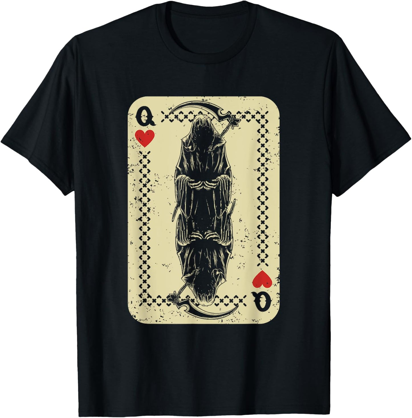 Santa Muerte Calavera Mexico Skeleton Poker Card Death Queen T-Shirt - T-Shirt | Black