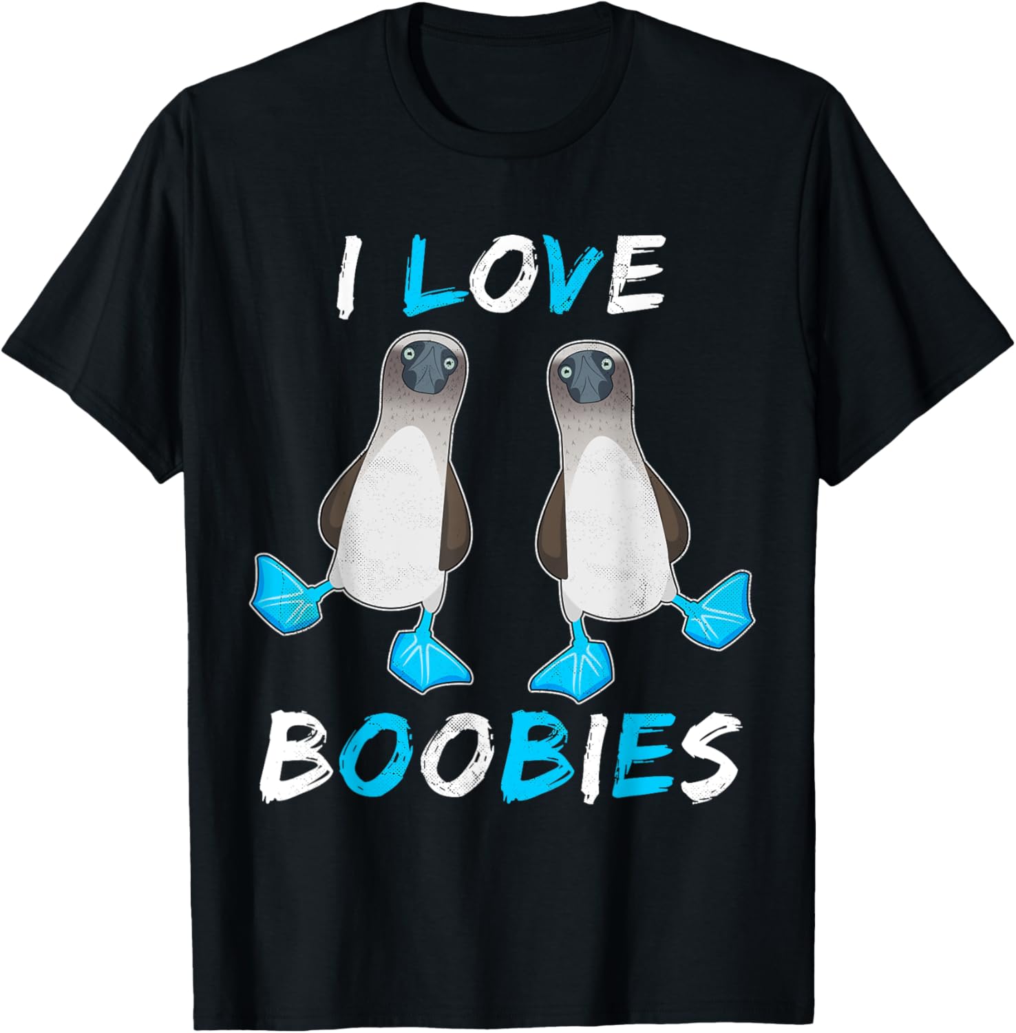 I love Boobies - Funny Booby Bird Gift T-Shirt - T-Shirt | Black