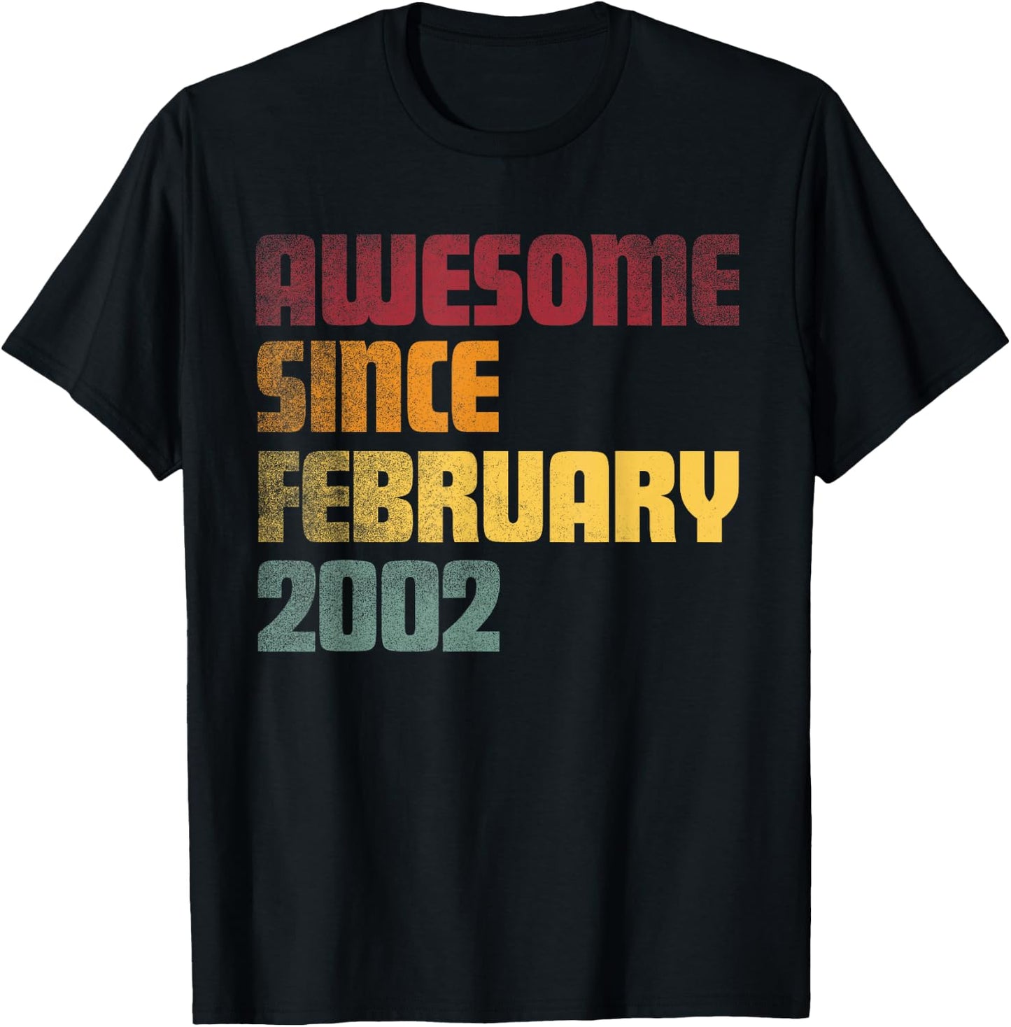 Awesome Since February 2002 24th Birthday - Vintage T-Shirt - T-Shirt | Black