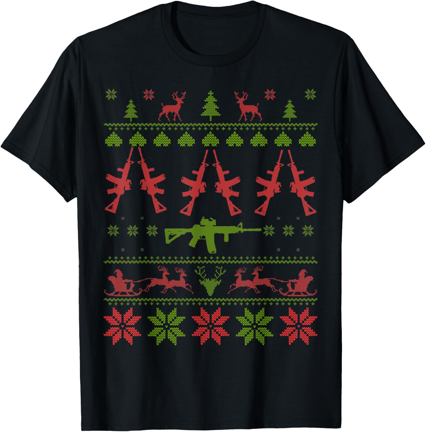 AR15 Ugly Christmas T-Shirt - T-Shirt | Black