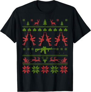 AR15 Ugly Christmas T-Shirt - T-Shirt | Black