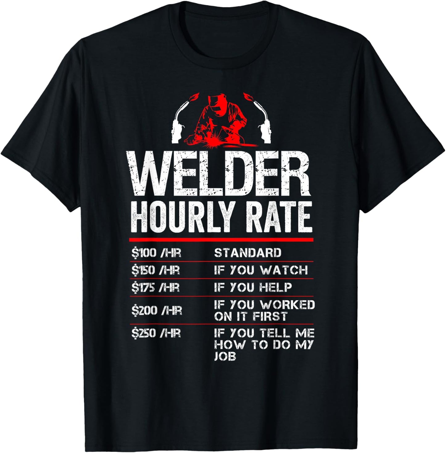 Welder Hourly Rate Funny Welding Metal Worker Pipeliner Men T-Shirt - T-Shirt | Black