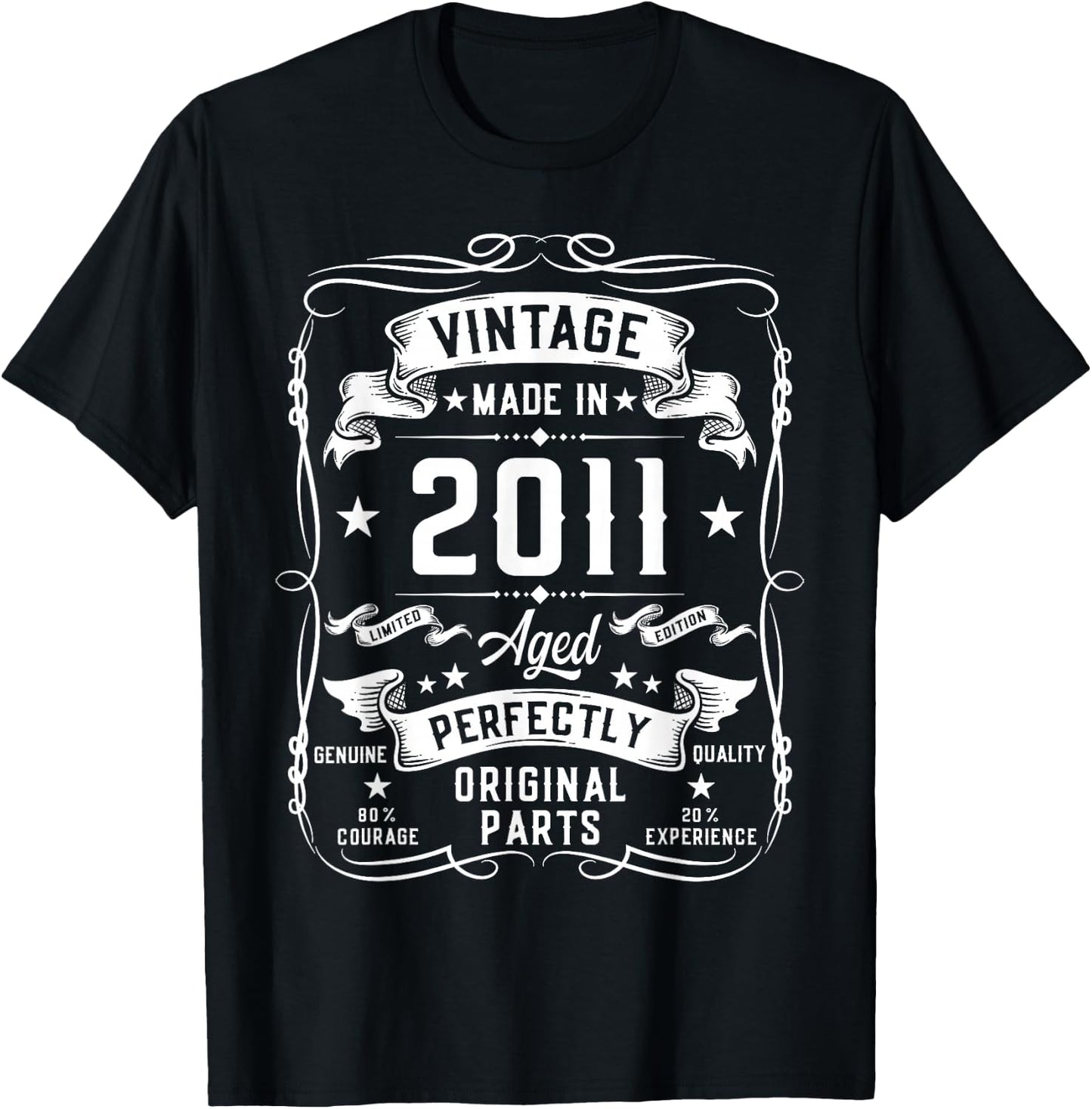 Vintage 2011 14 Years Old Gifts for Boys 14yr 14th Birthday T-Shirt - T-Shirt | Black