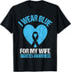 I Wear Blue For My Wife T1D Diabetes Awareness Men Husband T-Shirt - T-Shirt | Black