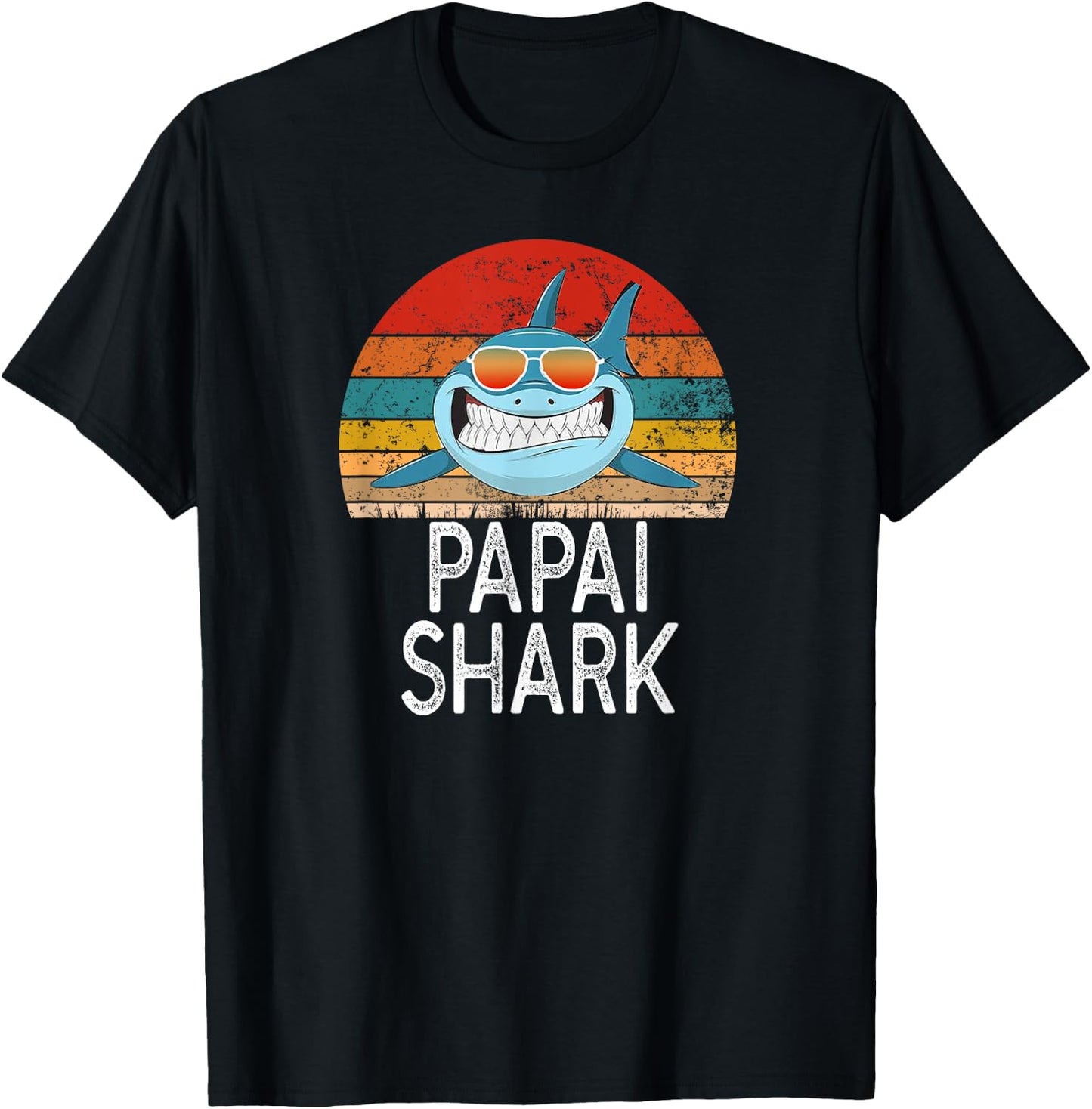 Papai Shark Portuguese Daddy Funny T-Shirt - T-Shirt | Black