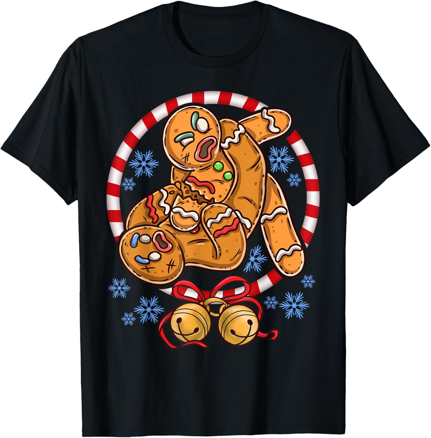 Gingerbread Cookies Christmas Funny Fighting Wrestling T-Shirt - T-Shirt | Black