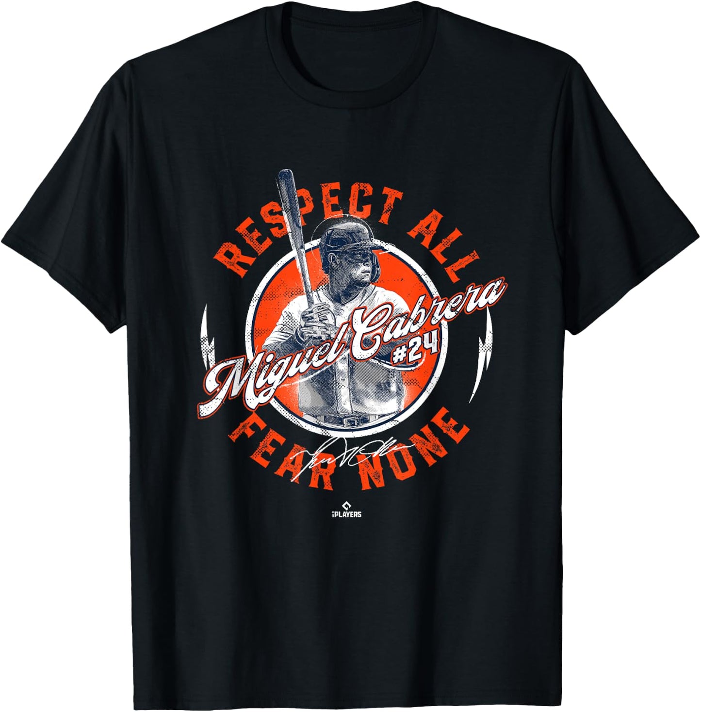 Respect All Fear None Miguel Cabrera Detroit MLBPA T-Shirt - T-Shirt | Black
