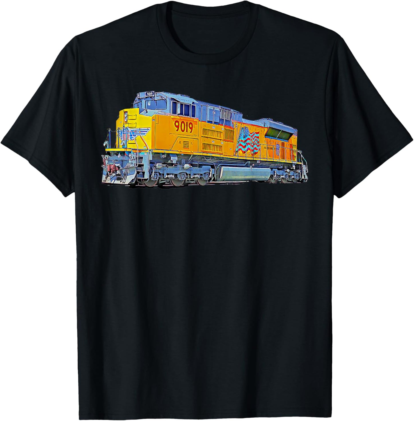 Freight Train Union Pacific Engine T-Shirt - T-Shirt | Black
