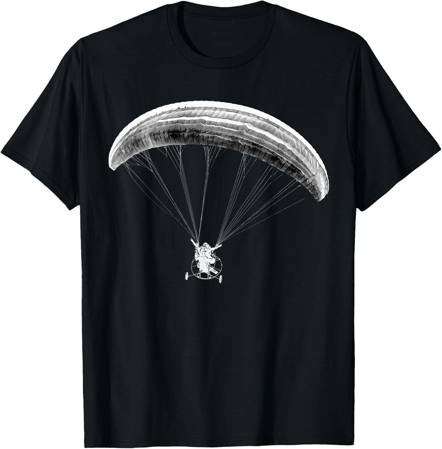 Paramotor Artistic - Black/White - Powered Paragliding T-Shirt - T-Shirt | Black