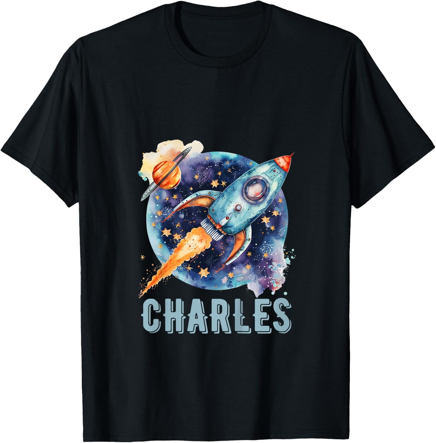 Kids CHARLES Name Baby Boy Nursery Room Theme Decor Gifts T-Shirt - T-Shirt | Black
