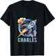 Kids CHARLES Name Baby Boy Nursery Room Theme Decor Gifts T-Shirt - T-Shirt | Black