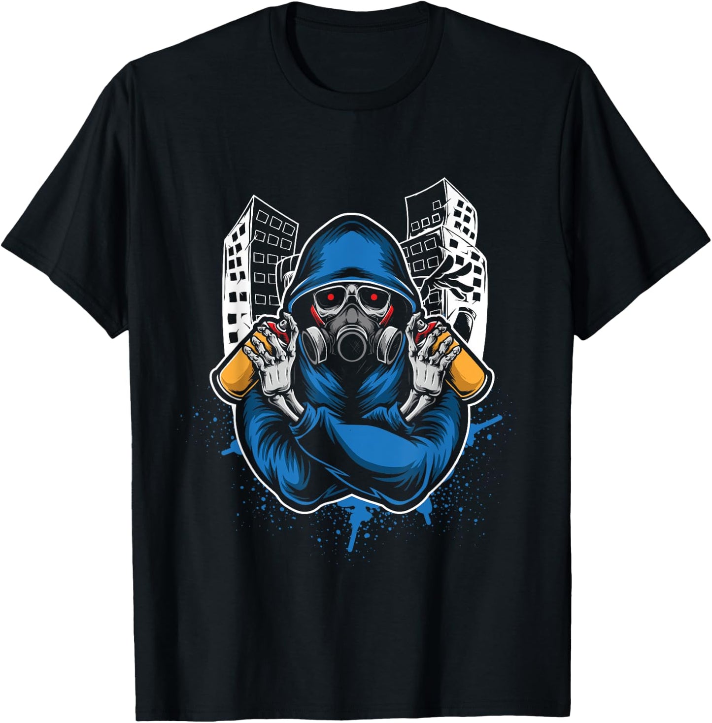 Graffiti Skeleton Spray Can Spray Spray Spray Gift T-Shirt - T-Shirt | Black