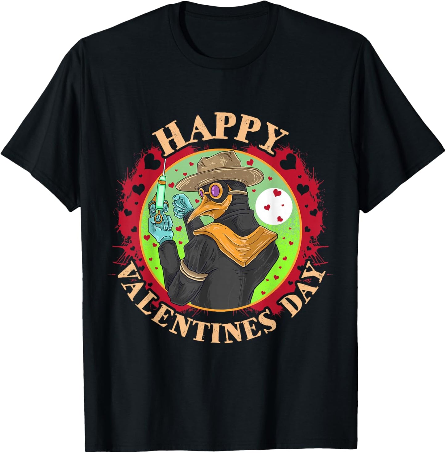Happy Valentine's Day Plague Doctor T-Shirt - T-Shirt | Black