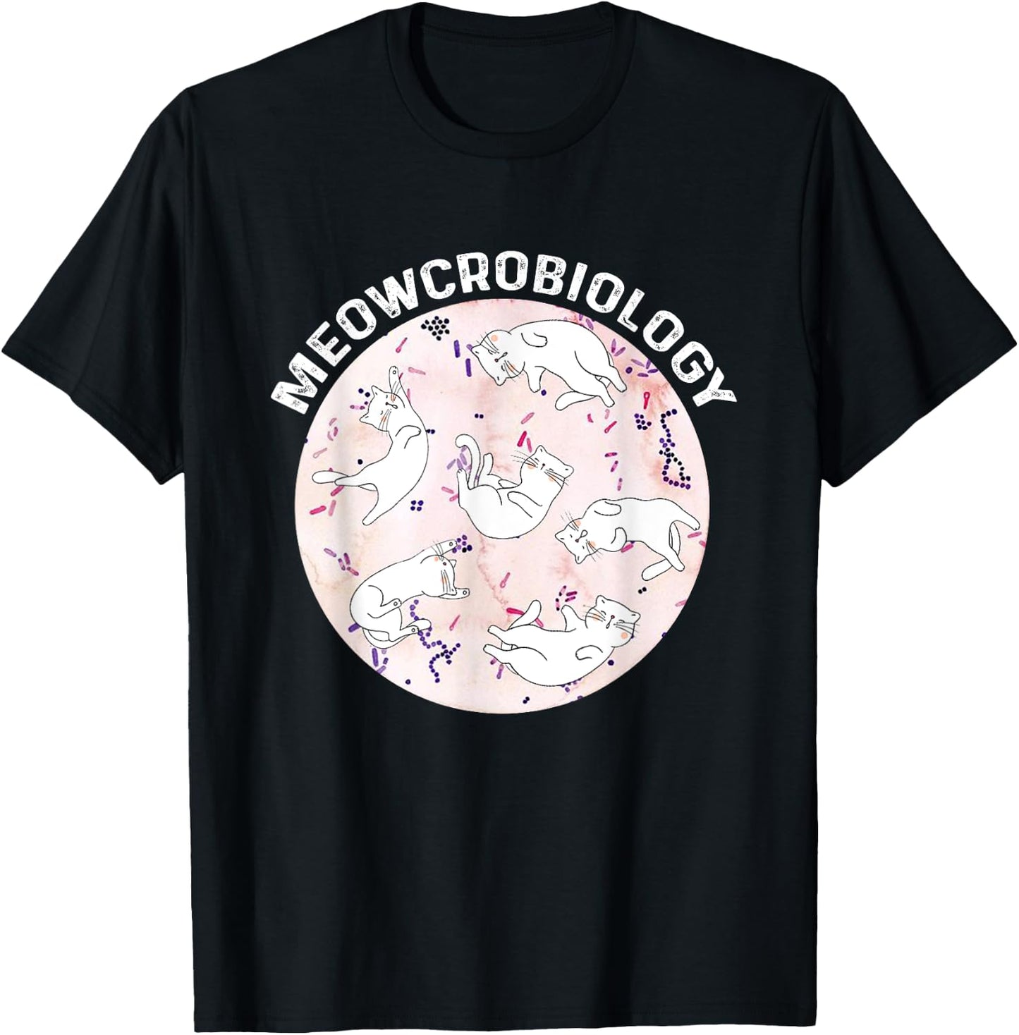 Meowcrobiology Microbiology science Cat Lovers Women Kids T-Shirt - T-Shirt | Black