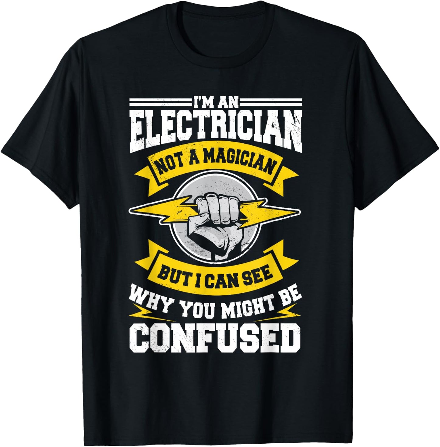 Electrician Magician Electrical Repairman Electronics Tech T-Shirt - T-Shirt | Black