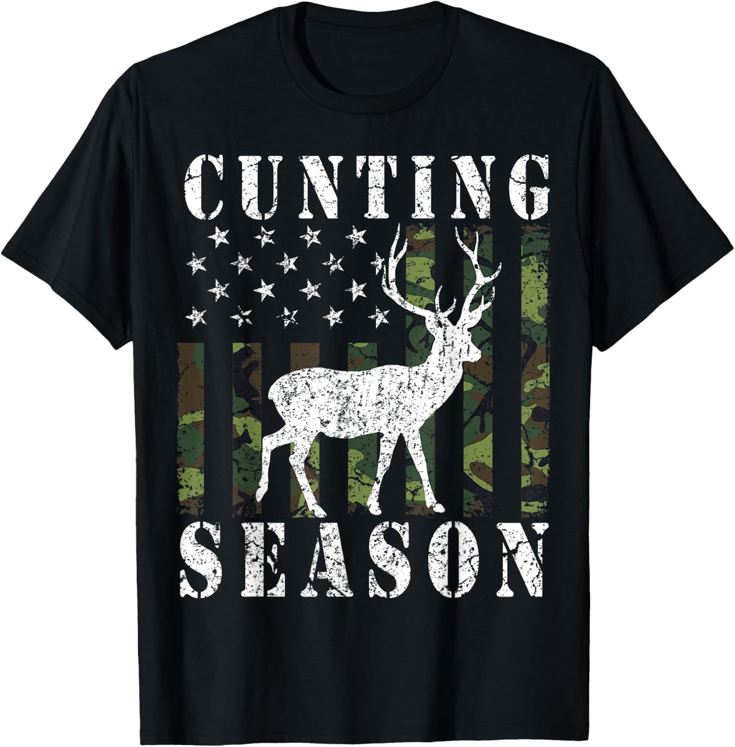 Cunting Season American Flag Counting Season Activist Funny T-Shirt - T-Shirt | Black