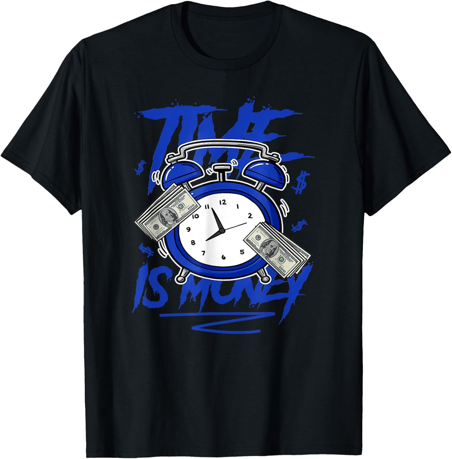 Racer Blue 5s To Match Time Is Money Shoes 5 Racer Blue T-Shirt - T-Shirt | Black