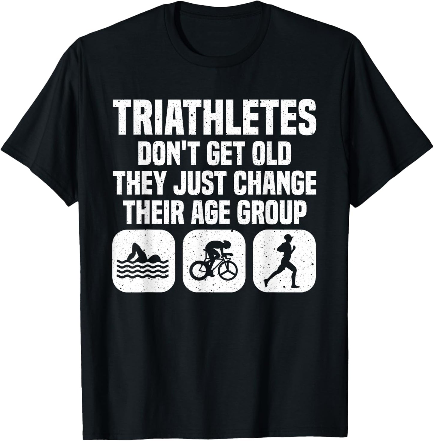 Funny Triathlon Design Men Women Triathletes Swim Bike Run T-Shirt - T-Shirt | Black