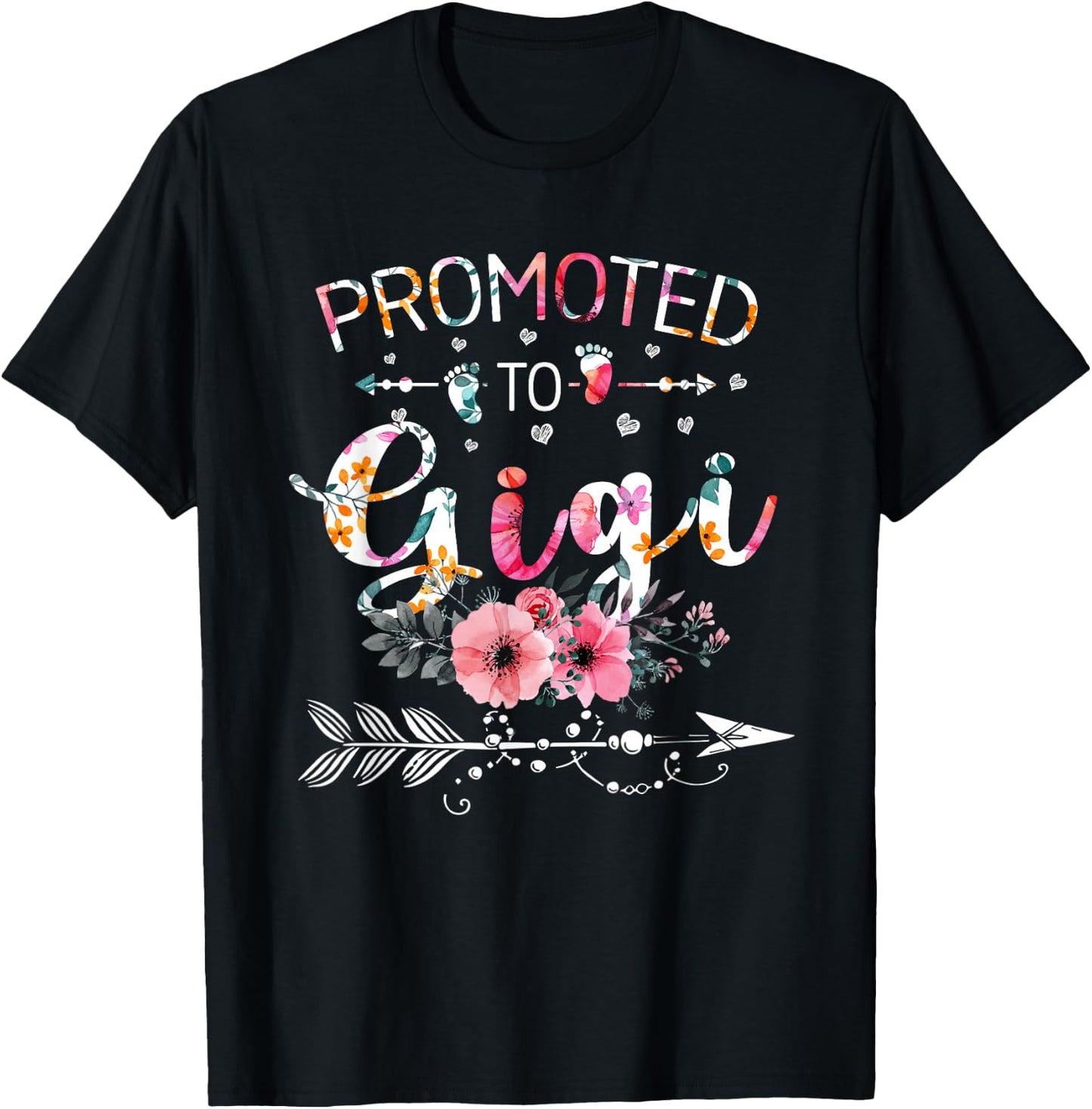 Promoted To Gigi Announcement Funny New Gigi Mothers Day T-Shirt - T-Shirt | Black