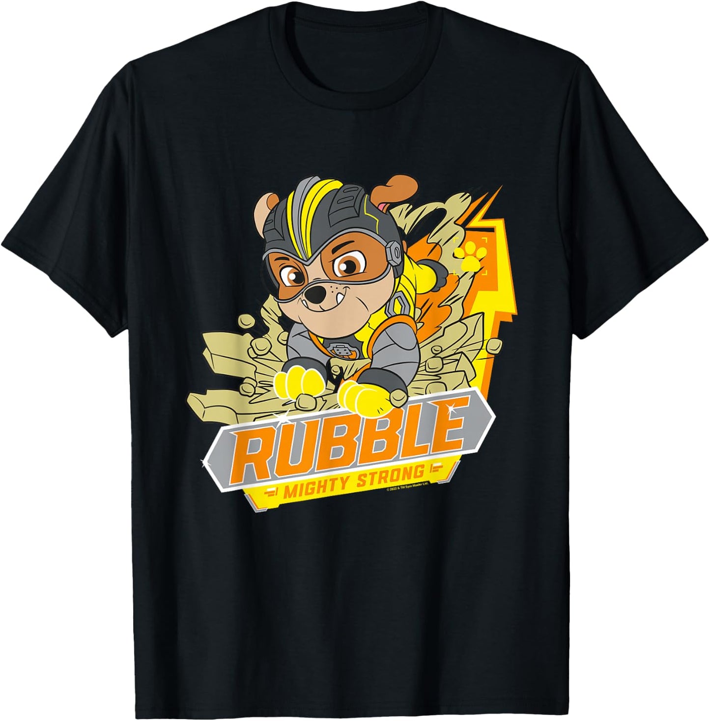Paw Patrol Rubble Mighty Strong T-Shirt - T-Shirt | Black