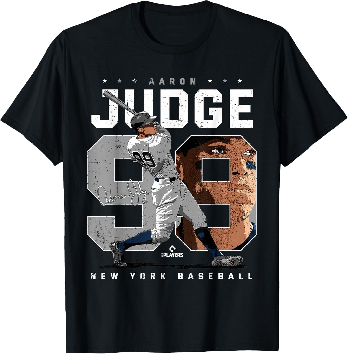 Aaron Judge Number Portrait Baj New York MLBPA Small T-Shirt - T-Shirt | Black