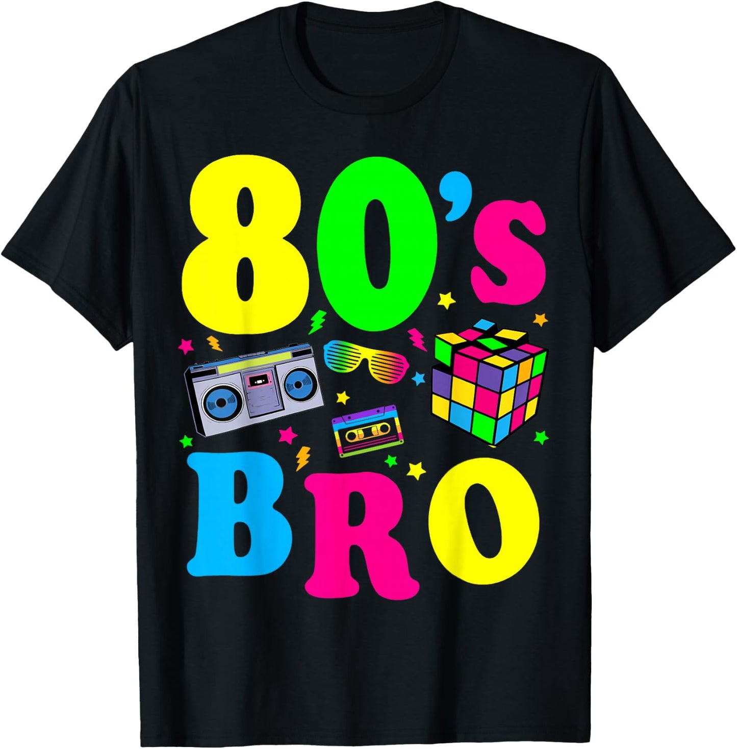 This is My 80s Bro 80's 90's Party T-Shirt - T-Shirt | Black