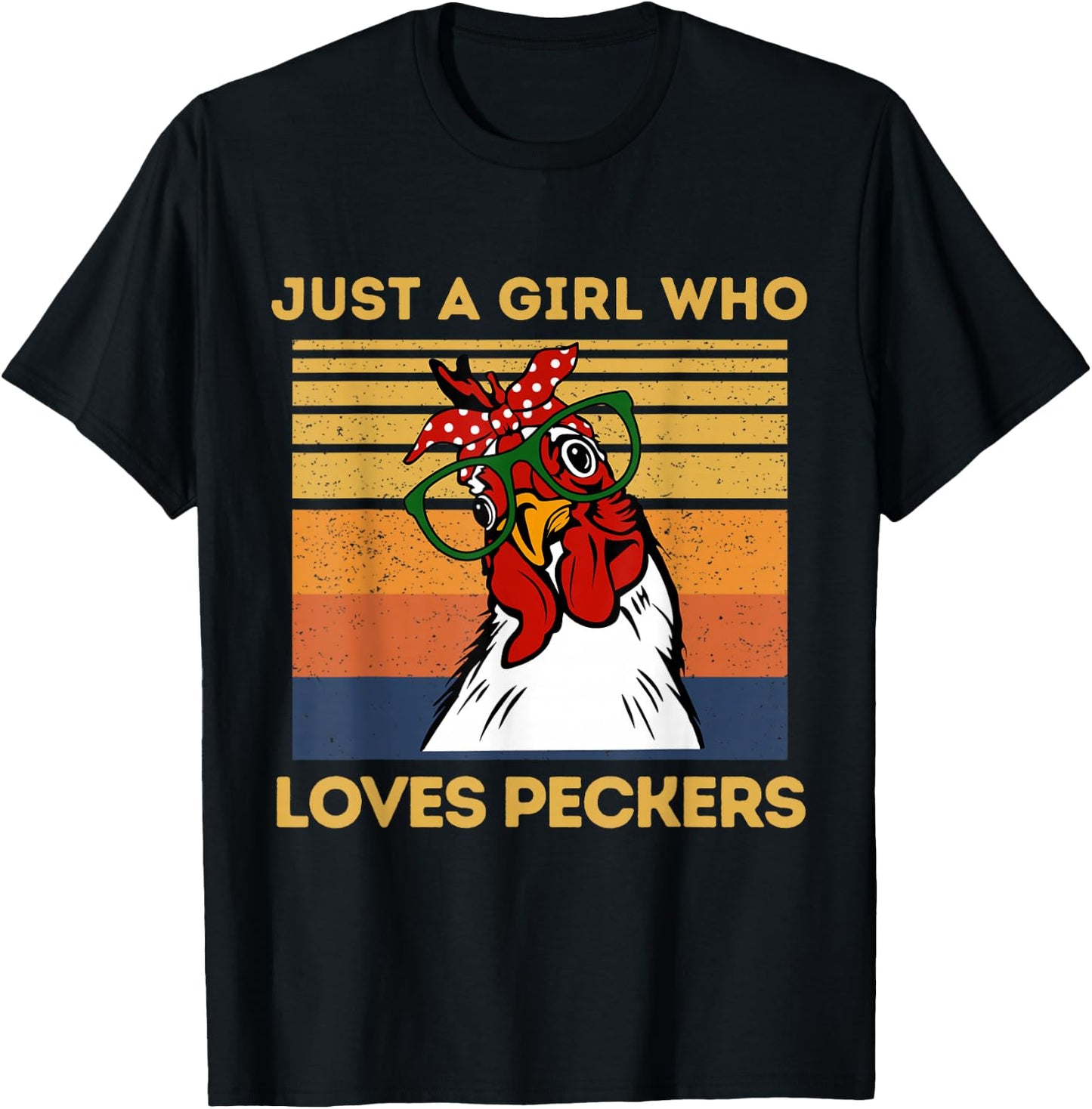 Just A Girl Who Loves Peckers Funny Chicken Owners T-Shirt - T-Shirt | Black