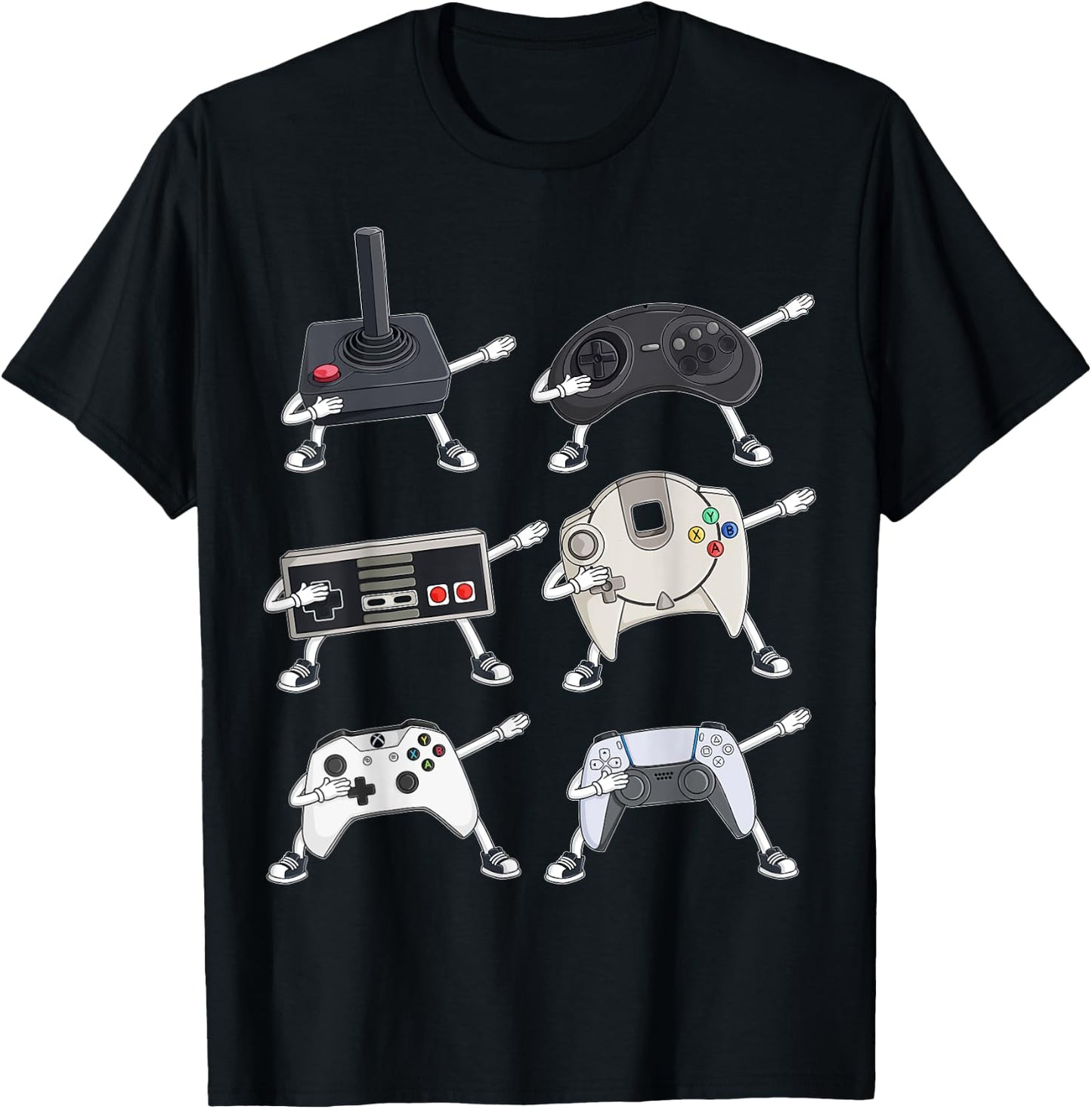 Dabbing Video Gamer Controllers Funny Boys Kids Gamer Dab T-Shirt - T-Shirt | Black