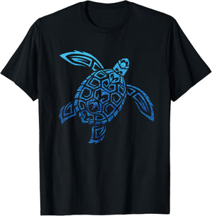 Hawaiian Sea Turtle Tribal Polynesian Pacific Souvenir T-Shirt - T-Shirt | Black