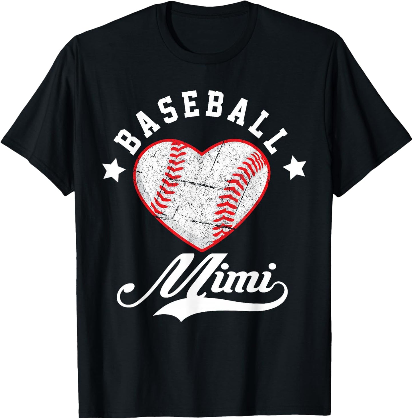 Vintage Baseball Mimi Love Baseball Player Mother's Day 2023 T-Shirt - T-Shirt | Black