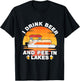 I Drink Beer And Pee In Lakes Sunset Vintage Drinker T-Shirt - T-Shirt | Black