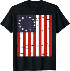 Betsy Ross Flag T-Shirt - T-Shirt | Black