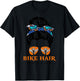 Biker Hair Don't Care For Bike Lovers Messy Bun Mother's Day T-Shirt - T-Shirt | Black