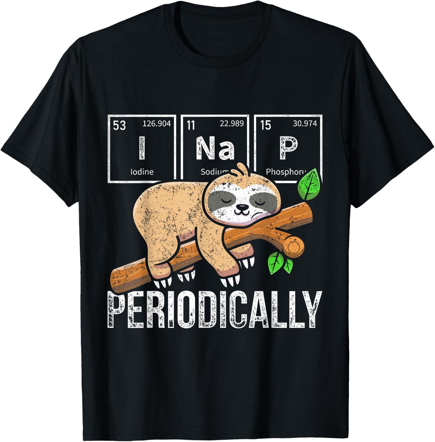 Cute Sloth Animal Periodic Table Science Chemist Chemistry T-Shirt - T-Shirt | Black