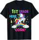 Back To School Unicorn Hello First Day of First grade Girls T-Shirt - T-Shirt | Black