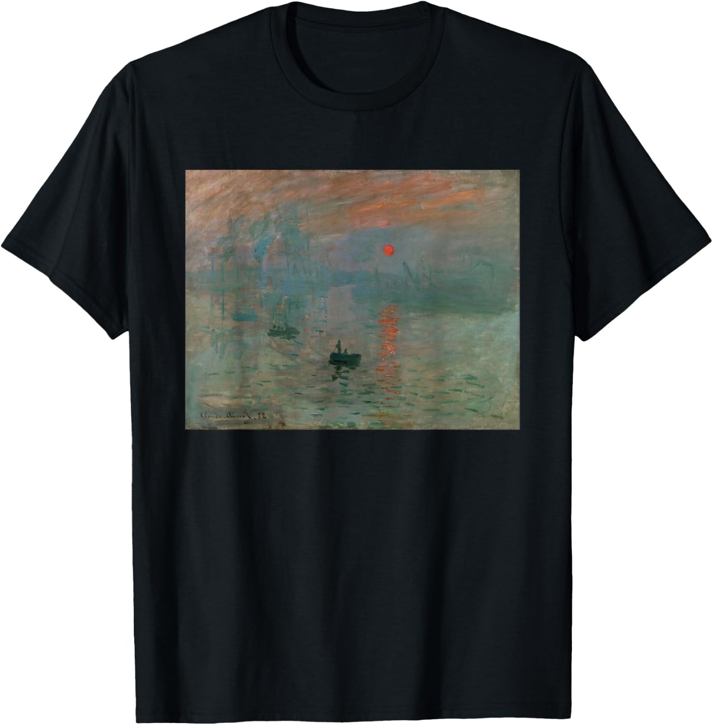 Monet's Impression | Sunrise Art T-Shirt - T-Shirt | Black