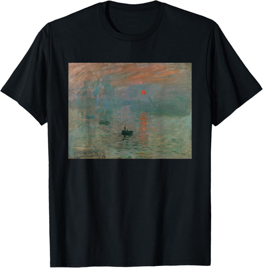 Monet's Impression | Sunrise Art T-Shirt - T-Shirt | Black
