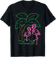 Exotic Bird Flamingos Tropical Animal Palm Tree Flamingo T-Shirt - T-Shirt | Black