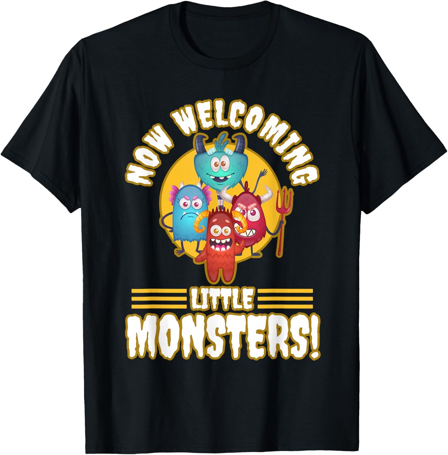 Now Welcoming Little Monsters Halloween Costume For Adults T-Shirt - T-Shirt | Black