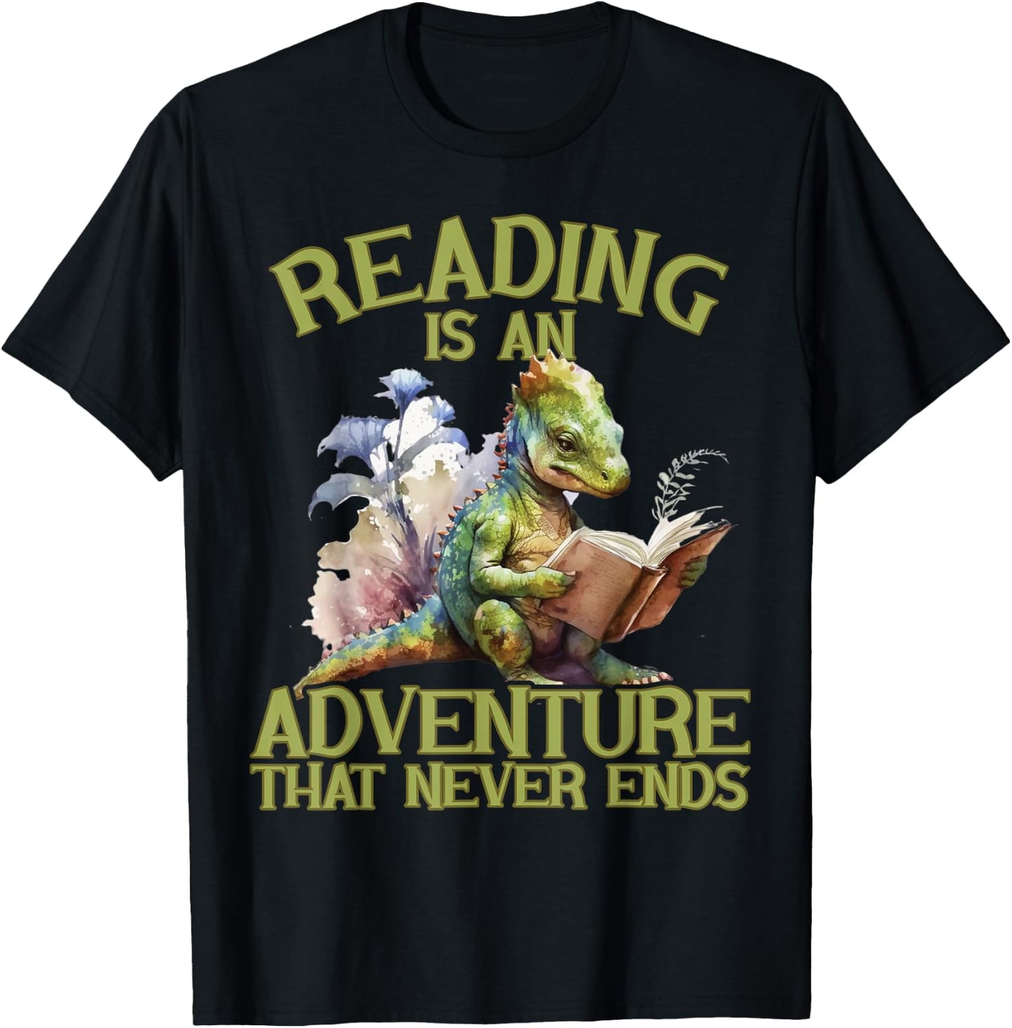 Reading Is An Adventure That Never Ends Teacher Reading T-Shirt - T-Shirt | Black