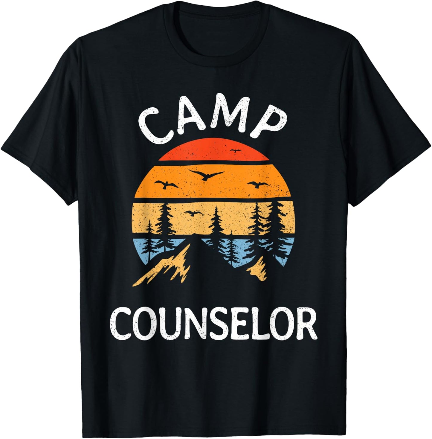 Camp Counselor Retro Summer Director Camper Staff Camping T-Shirt - T-Shirt | Black