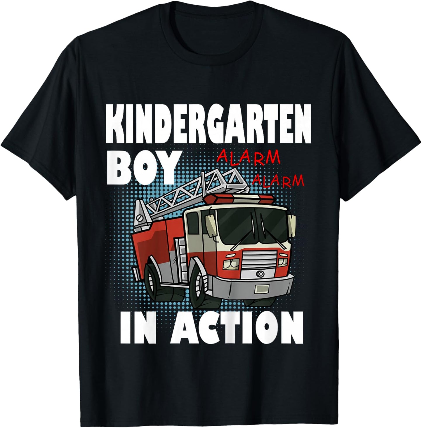 Kids Cool Fire truck in Action Back to School Kindergarten Boy T-Shirt - T-Shirt | Black