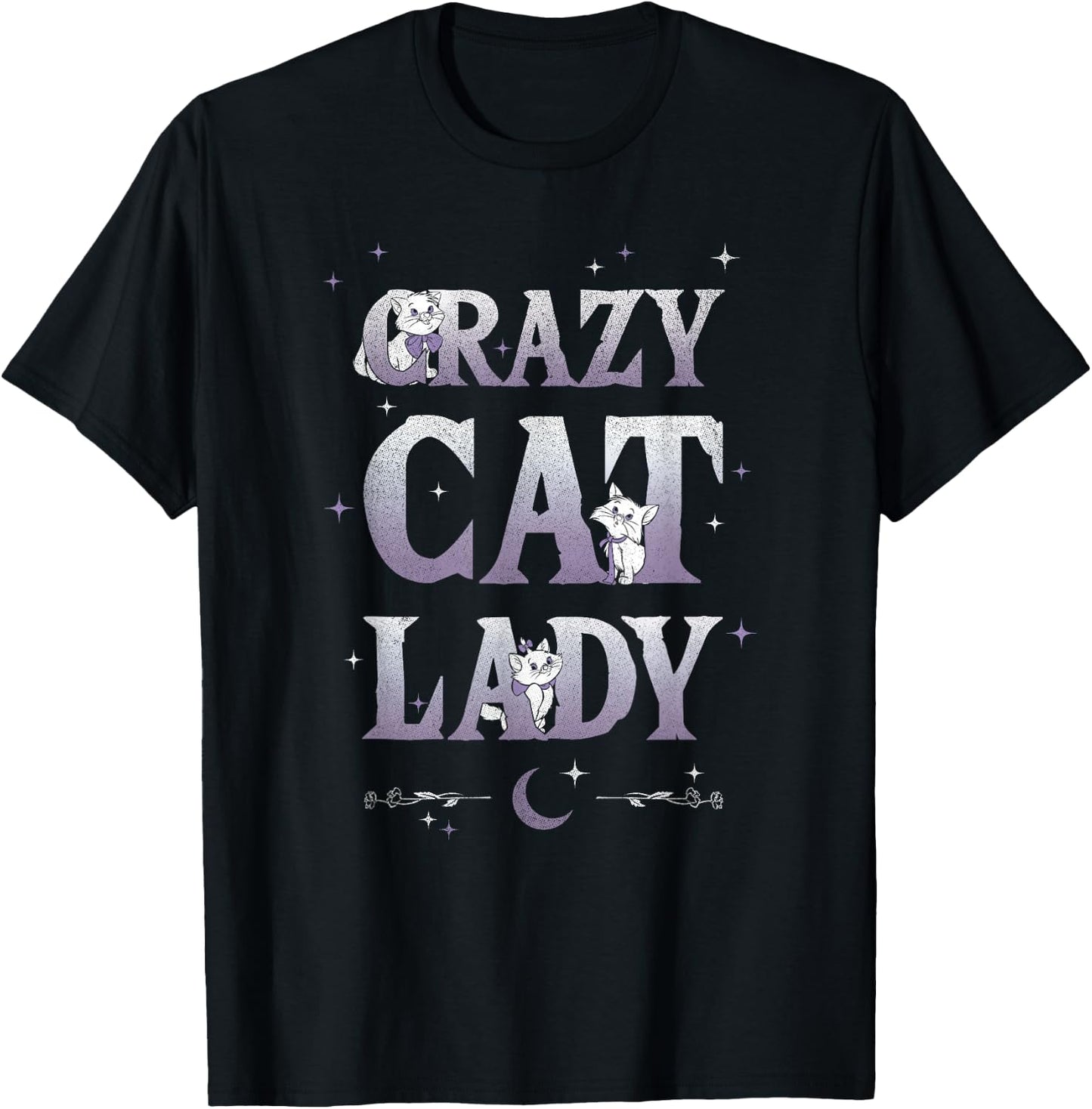 Disney The Aristocats Crazy Cat Lady Quote T-Shirt - T-Shirt | Black