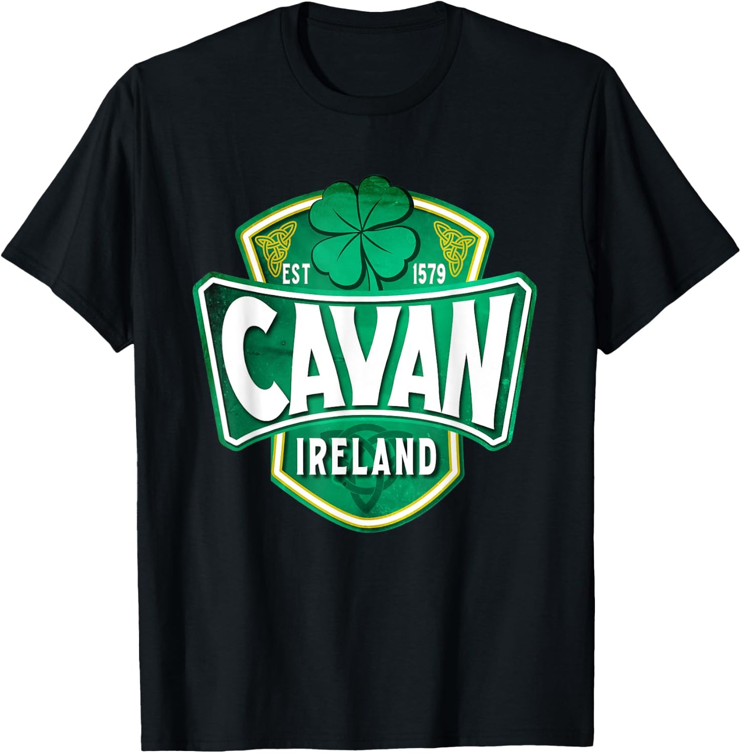 County Cavan Ireland Irish Gaelic Football Hurling Badge T-Shirt - T-Shirt | Black