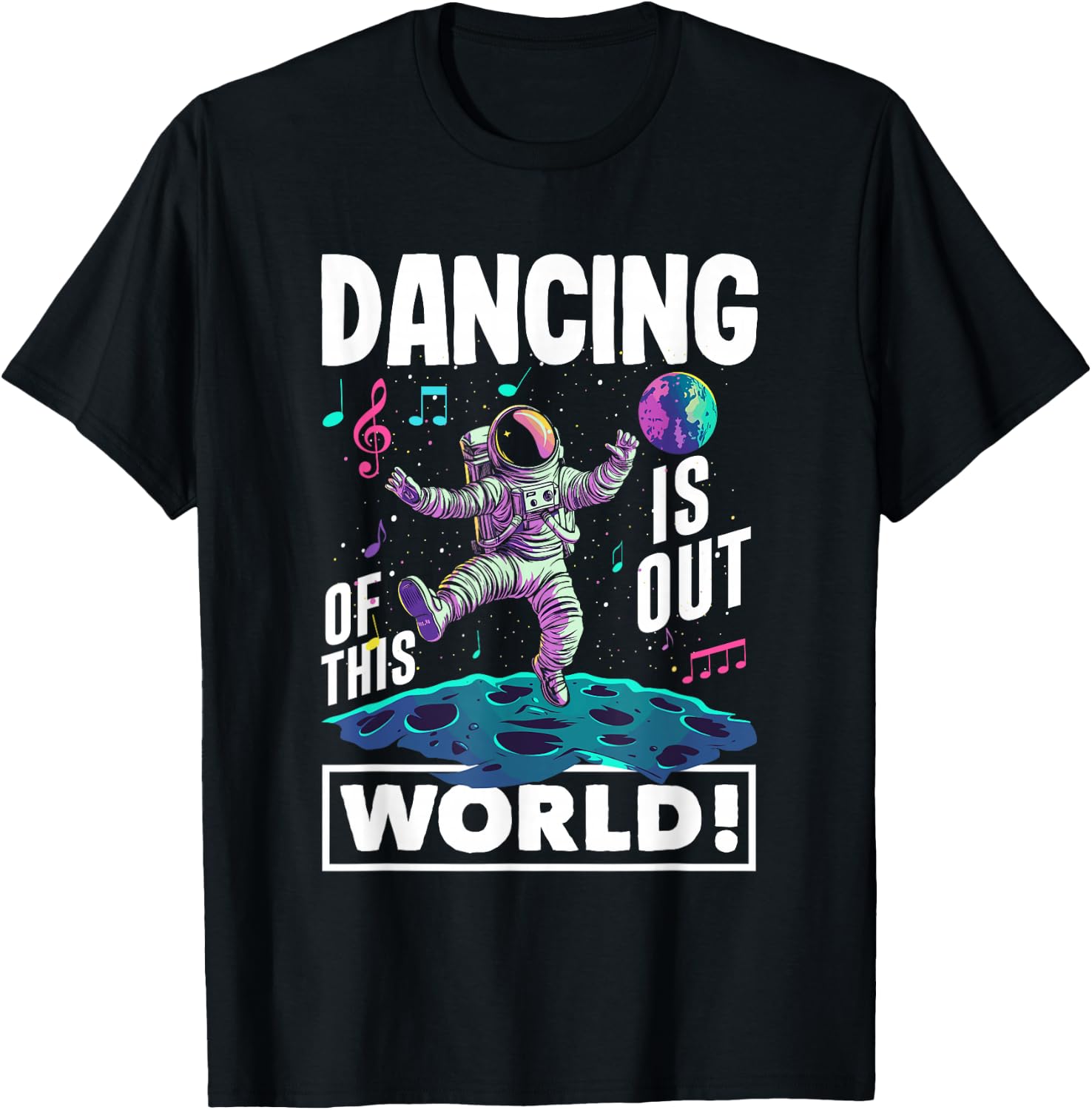 Dancing is out of this world Space Astronaut Dancing T-Shirt - T-Shirt | Black