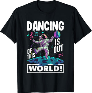 Dancing is out of this world Space Astronaut Dancing T-Shirt - T-Shirt | Black