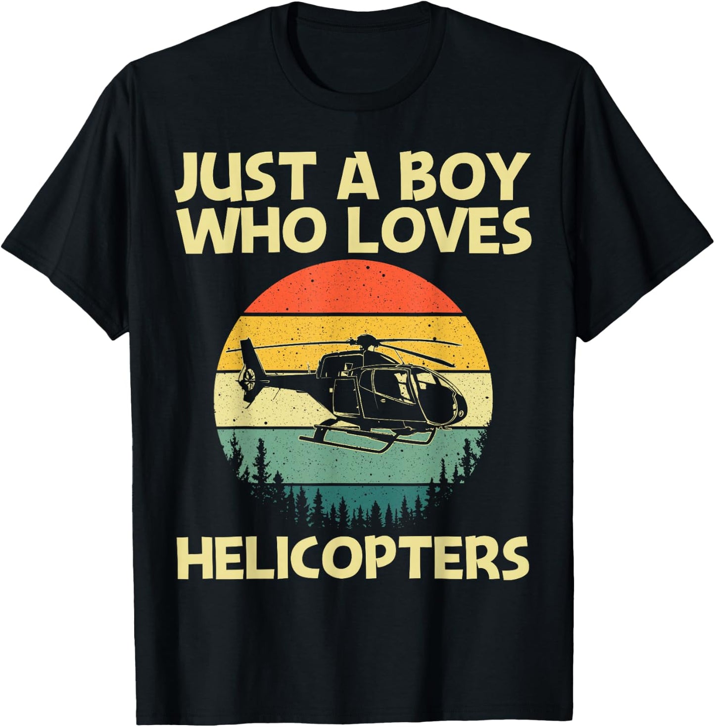 Best Helicopter Art For Boys Kids Aircraft Helicopter Pilot T-Shirt - T-Shirt | Black