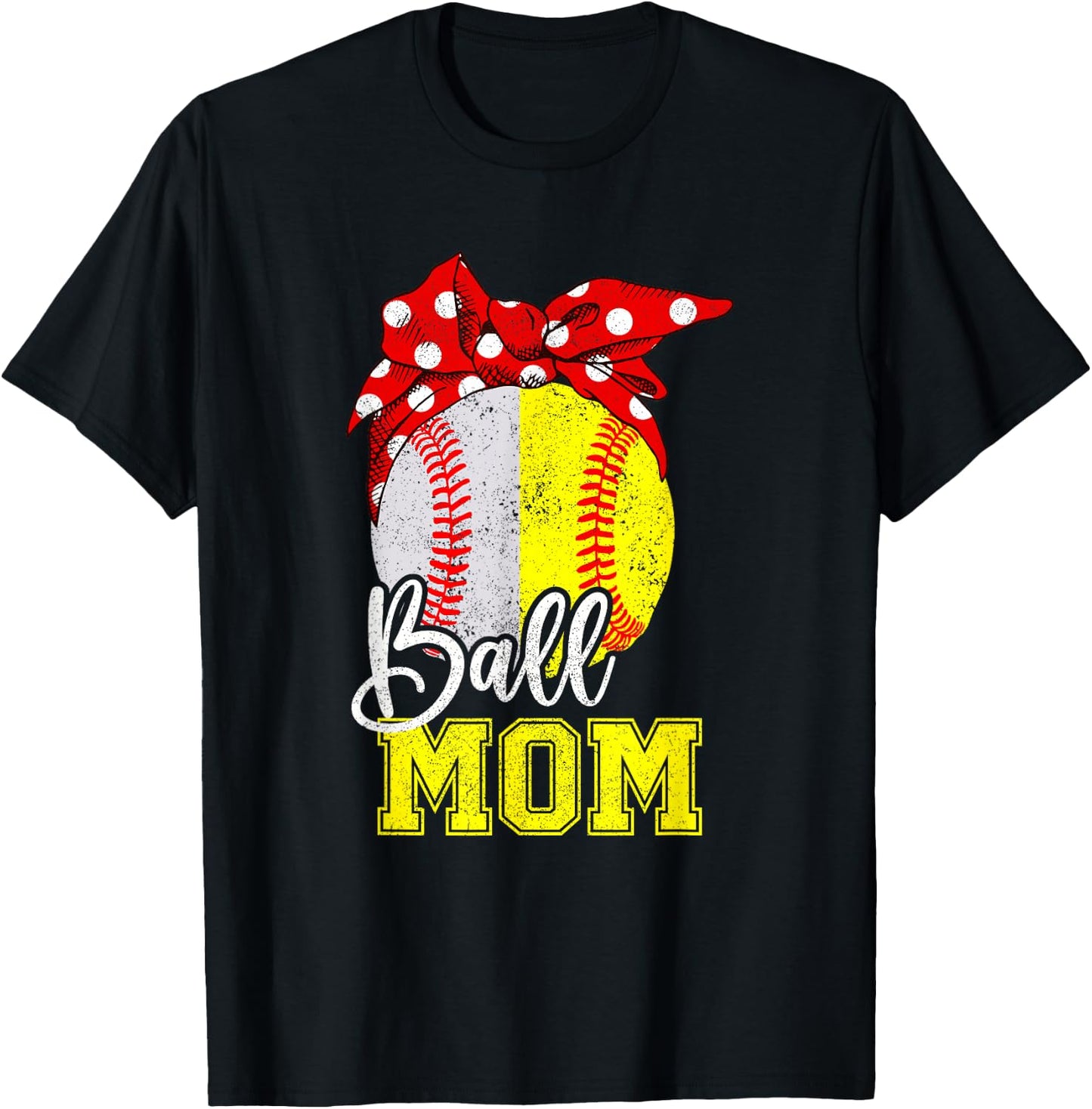 Tball mom shirt - Mother's Day Baseball Softball Mom T-Shirt - T-Shirt | Black